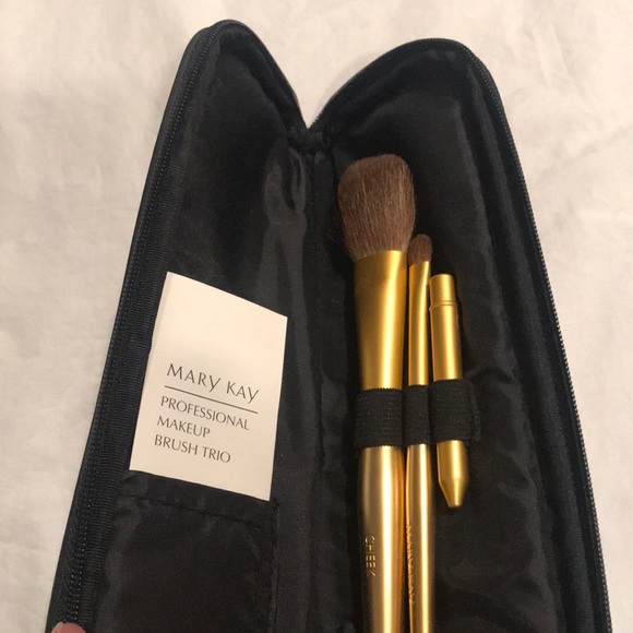 Mary Kay Professional Makeup Brush Trio Black Gold - Picture 1 of 8